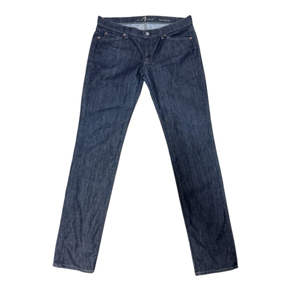 7 FOR ALL MANKIND - Women’s Roxanne Mid-Waist Slim Dark Blue Wash Jeans - 31 - Picture 1 of 8